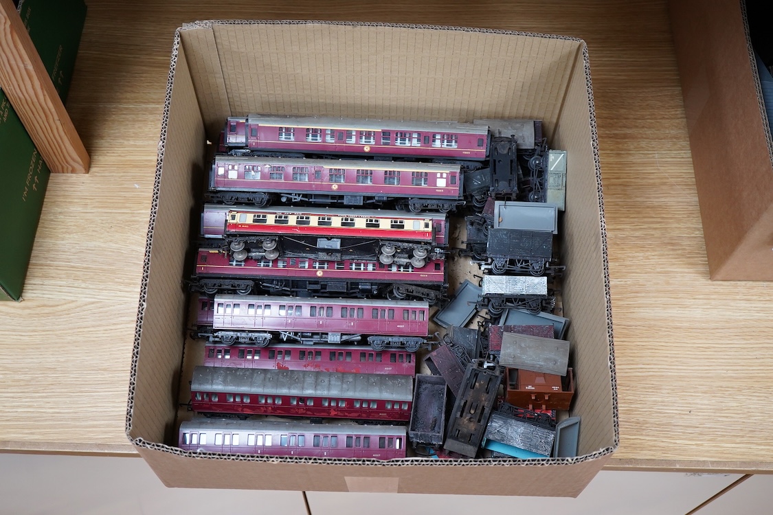 Three part-built 0 gauge railway brass and white metal locomotives by John Worsley; an ACE Products kit of an SR Bullied light Pacific with its original box, a SECR Wainwright H class 0-4-4T locomotive and an LNER class